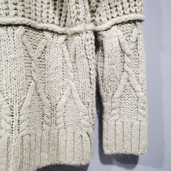 Zara Women's Patchwork Chunky Knit Open Front Cardigan Sweater Light Gre… - Picture 4 of 12